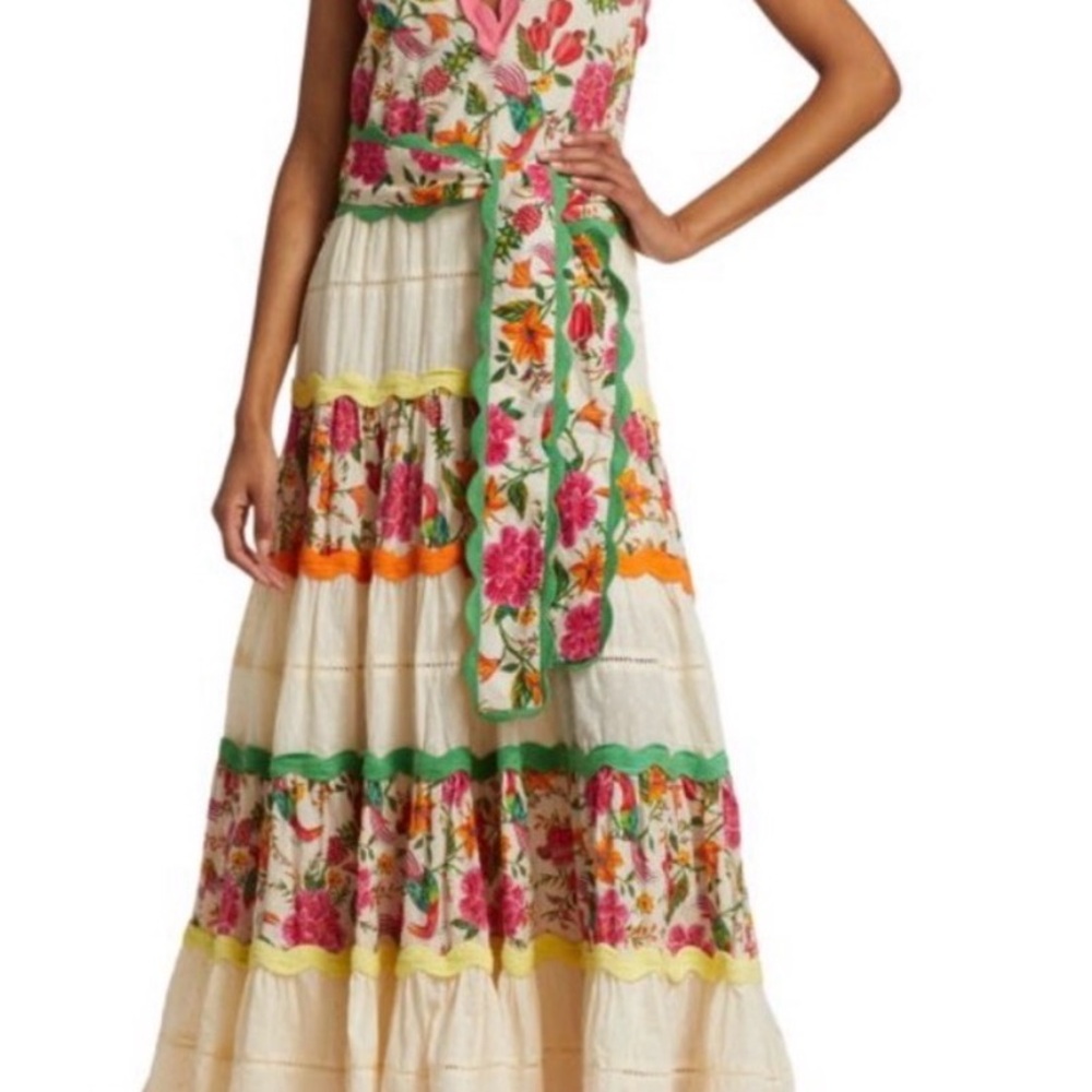 FARM Rio Multicolor Floral Maxi Dress Tuscan Garden